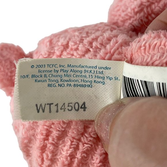 Care Bears Cheer Bear Plush Pink Terry Cloth Ribbed Rainbow 2003 TCFC Vintage - Picture 7 of 8